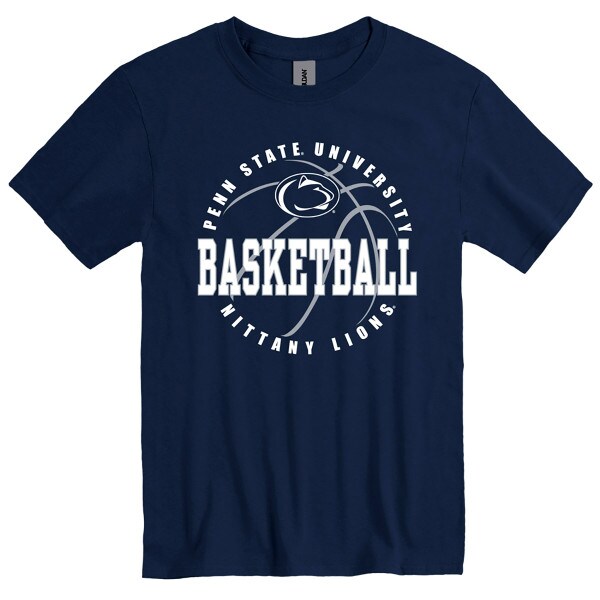 navy short sleeve t-shirt with Penn State University Basketball Nittany Lions
